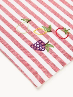 Tovagliette a righe con motivi ricamati Melony 2 pz