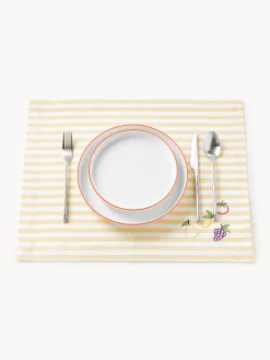 Tovagliette a righe con motivi ricamati Melony 2 pz