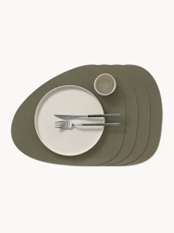 Tovagliette americane asimmetriche in pelle Curve 4 pz