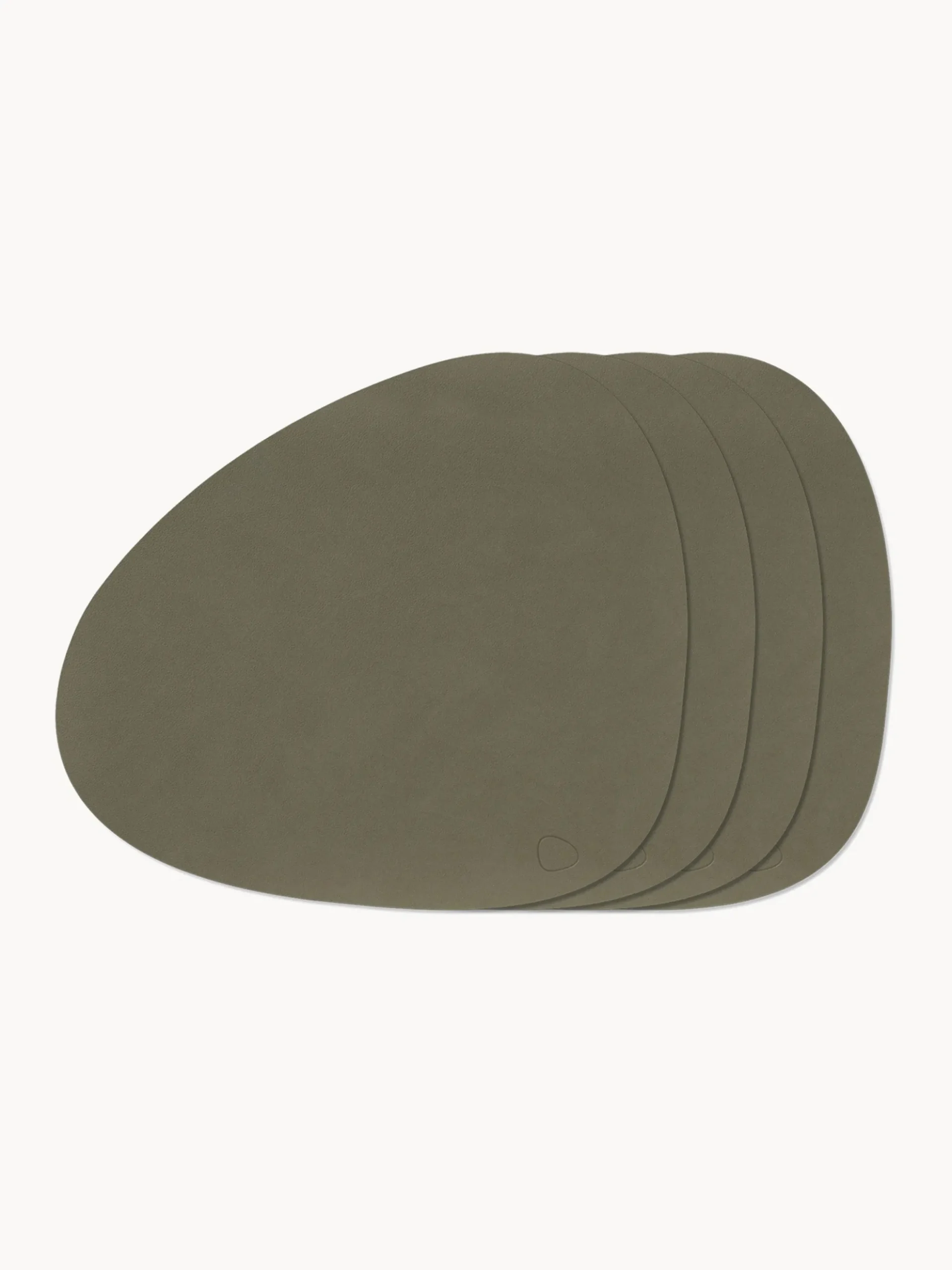 Tovagliette americane asimmetriche in pelle Curve 4 pz