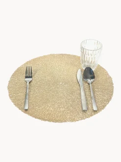 Tovagliette americane rotonde con frange Linda 6 pz