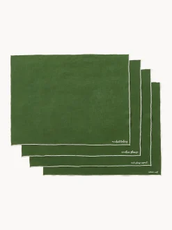 Tovagliette in lino con ricamo Cosmo 4 pz