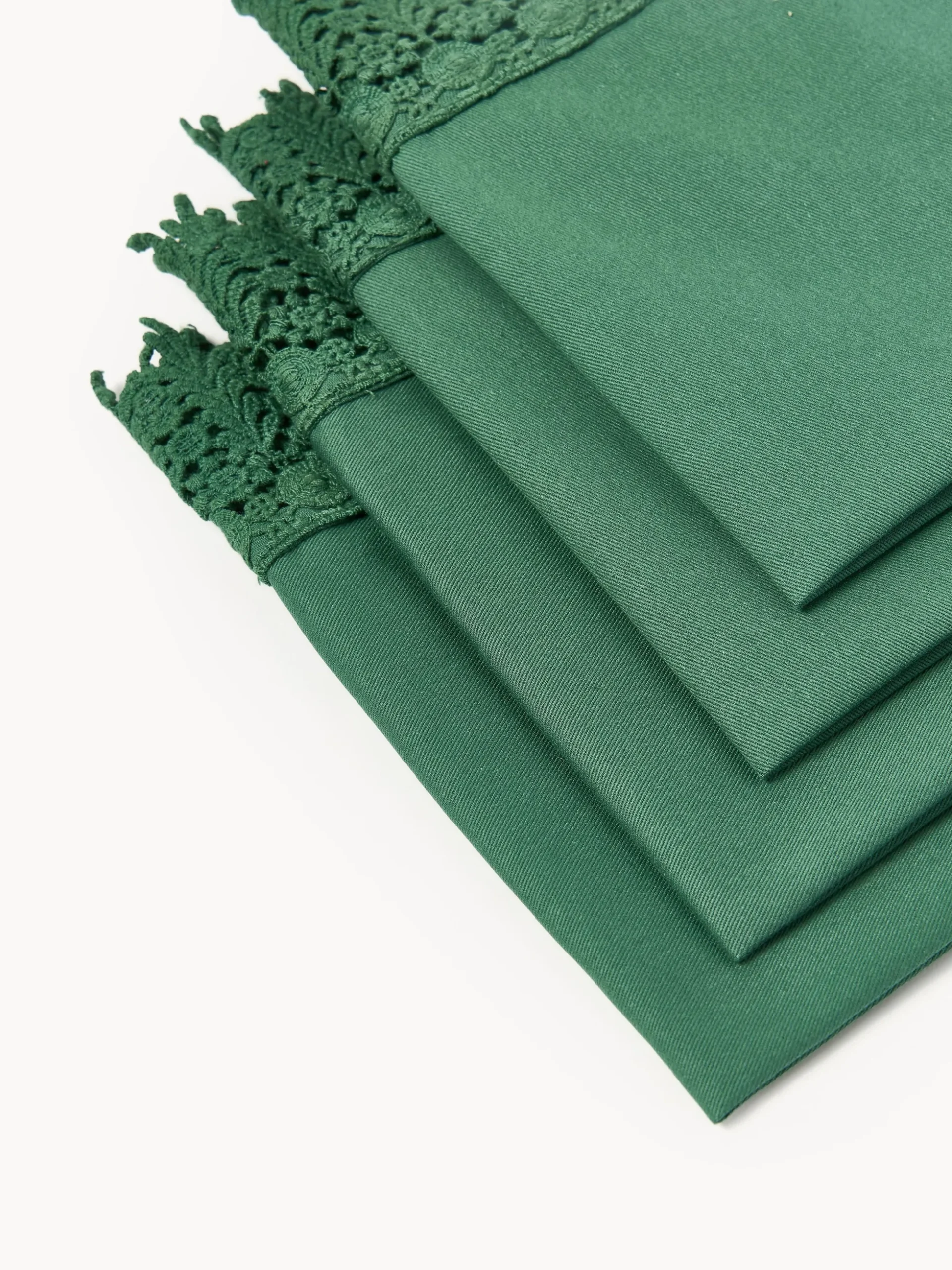 Tovaglioli in tessuto con bordo in pizzo Flavia 4 pz