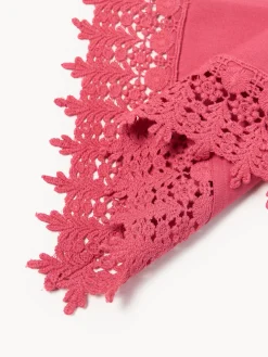 Tovaglioli in tessuto con bordo in pizzo Flavia 4 pz