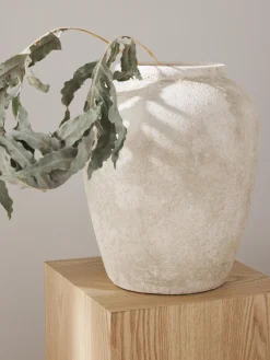 Vaso da terra con finitura sabbiata Leana, alt. 32 cm