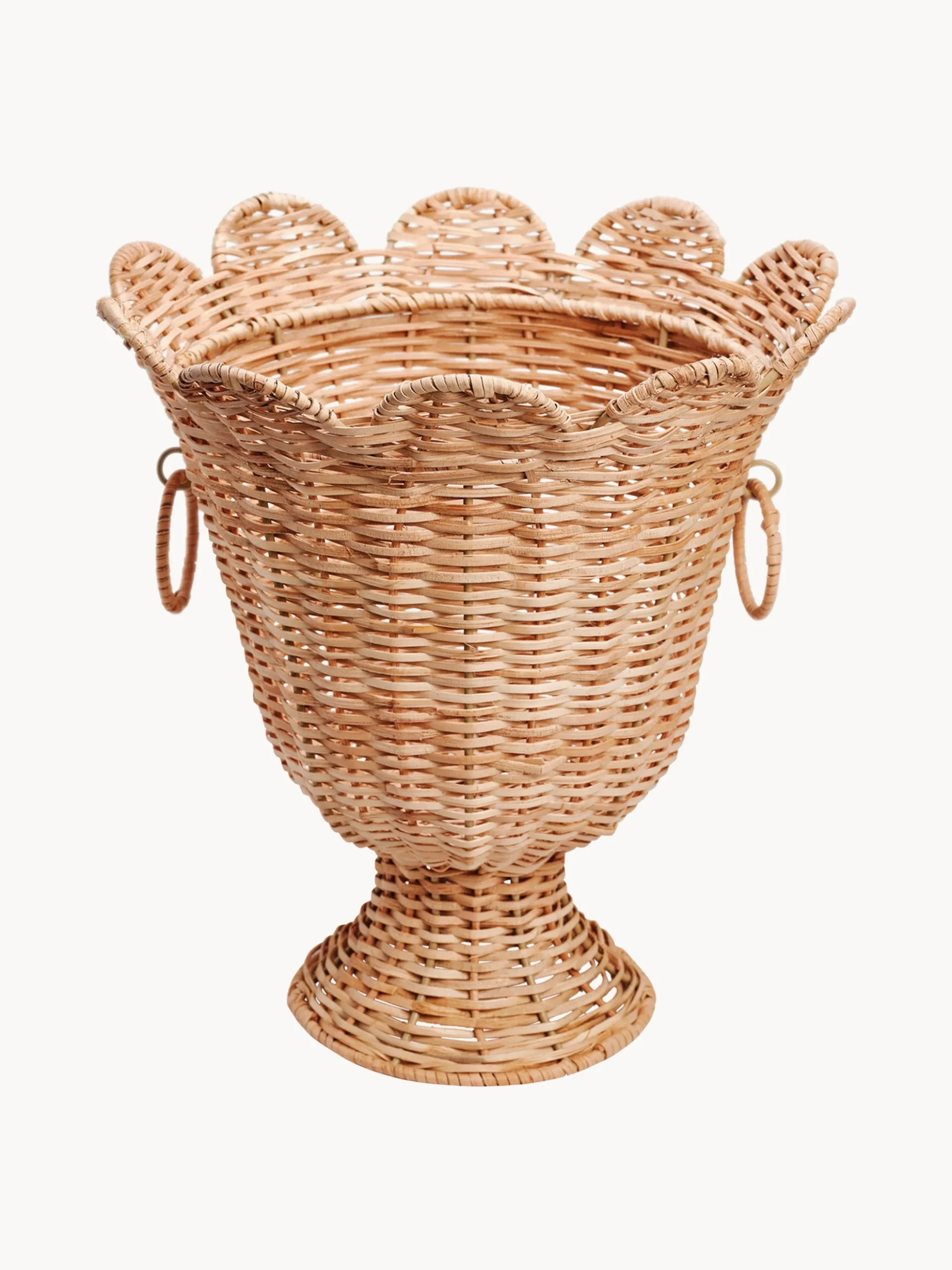 Vaso decorativo in rattan fatto a mano Scallop, alt. 31 cm