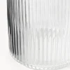 Vaso decorativo in vetro soffiato con struttura millerighe Carlo, alt. 20 cm