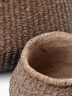 Vaso in cemento fatto a mano Faux-Puff, alt. 13 cm