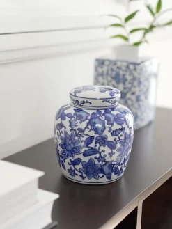Vaso in porcellana con coperchio Annabelle, alt. 13 cm