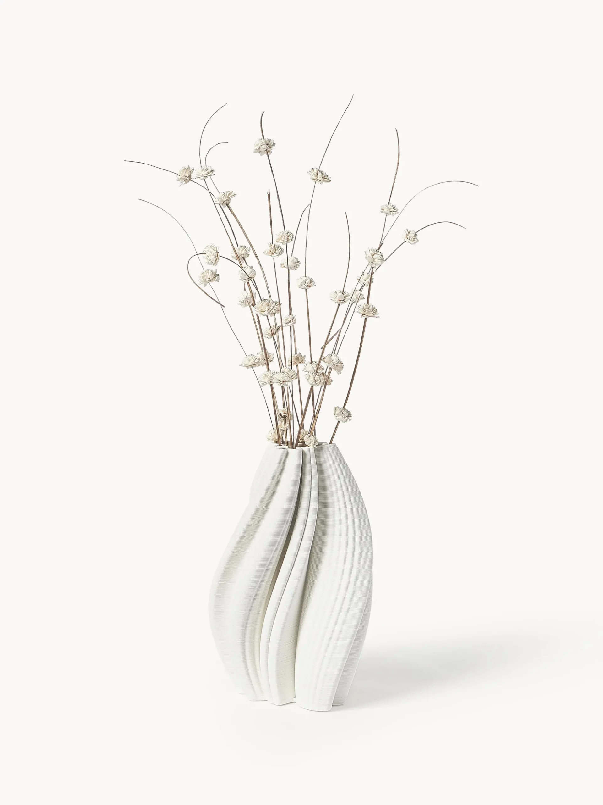 Vaso in porcellana con stampa 3D Melody, alt. 29 cm