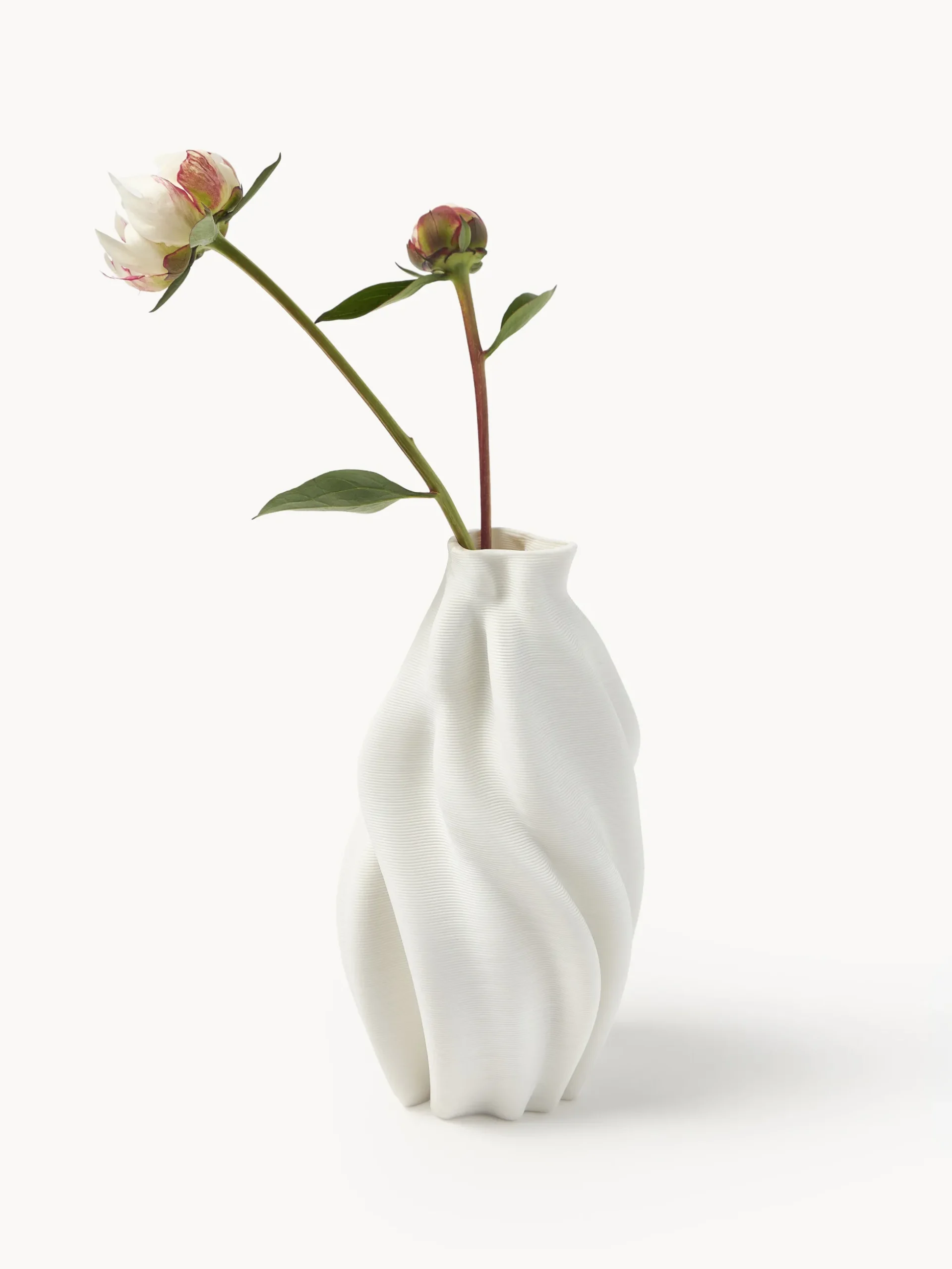 Vaso in porcellana stampato in 3D Lyria, alt. 18 cm