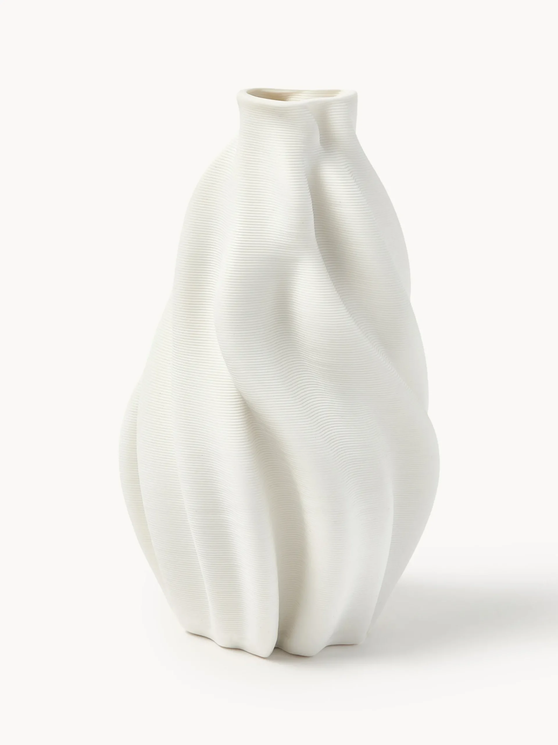 Vaso in porcellana stampato in 3D Lyria, alt. 18 cm