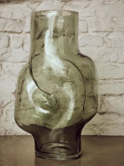 Vaso in vetro fatto a mano Gleam, Alt. 32 cm