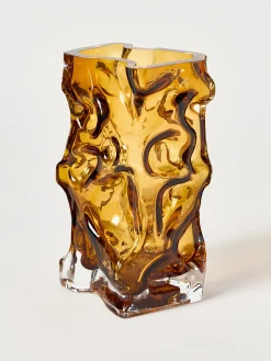 Vaso in vetro soffiato Ice, alt. 25 cm