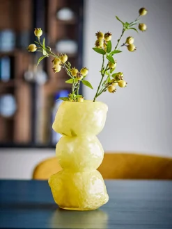 Vaso in vetro soffiato Limone, alt. 27 cm