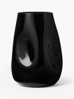 Vaso in vetro soffiato Obsidian, alt. 26 cm