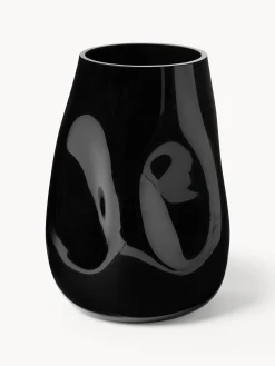 Vaso in vetro soffiato Obsidian, alt. 26 cm