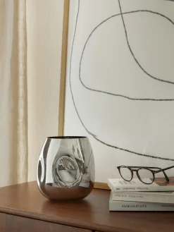 Vaso piccolo in vetro soffiato Mirror, alt. 17 cm