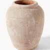 Vaso grande da terra con finitura sabbiata Leana, alt. 50 cm