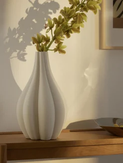 Vaso grande in porcellana con stampa 3D Sonata, alt. 40 cm