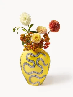 Vaso in porcellana con accenti dorati Eden, alt. 27 cm