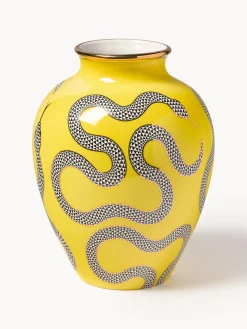 Vaso in porcellana con accenti dorati Eden, alt. 27 cm