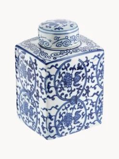 Vaso in porcellana con coperchio Ella, alt. 17 cm
