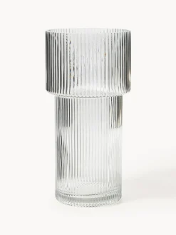 Vaso in vetro con superficie millerighe Lija, alt. 30 cm