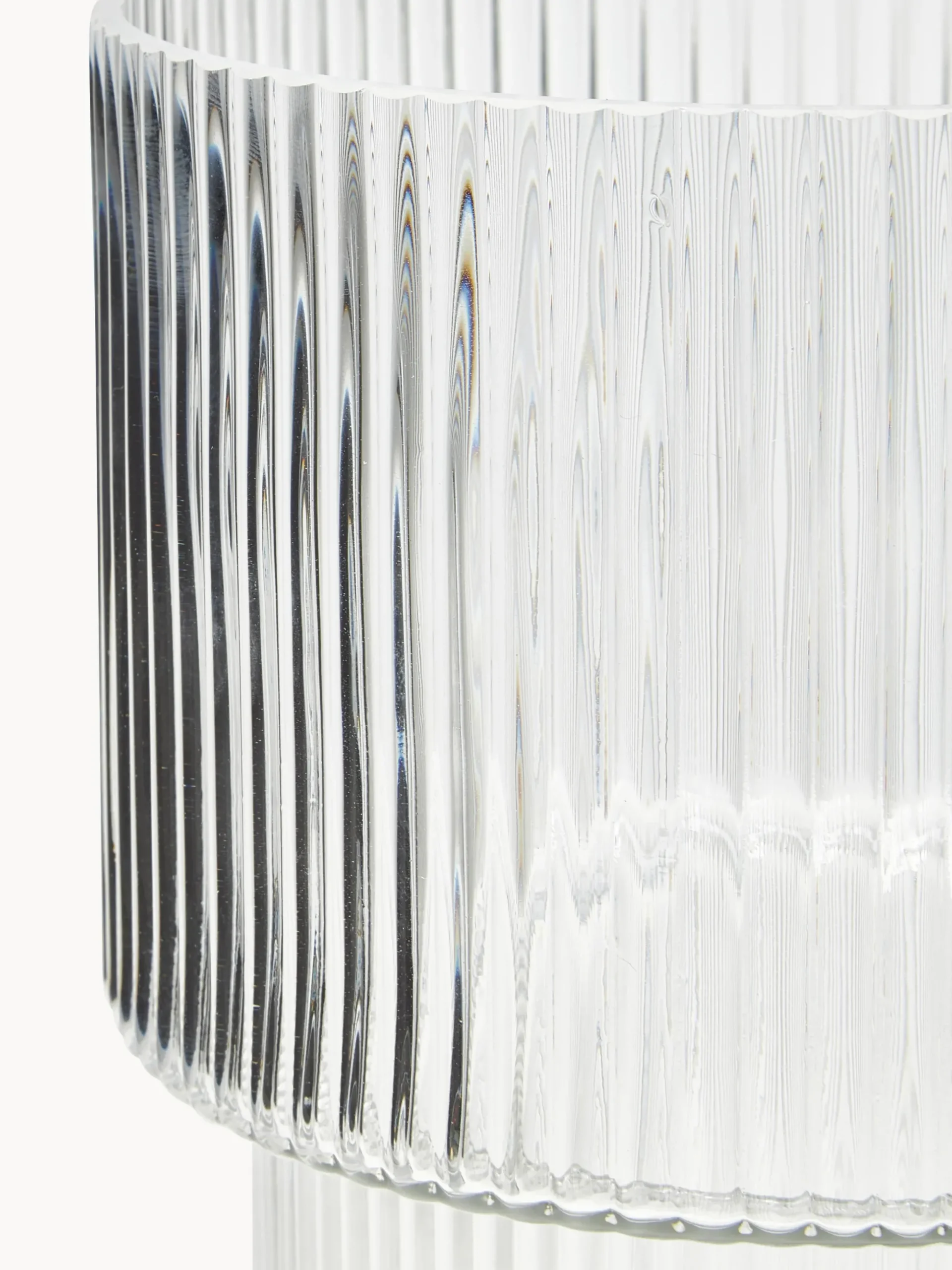 Vaso in vetro con superficie millerighe Lija, alt. 30 cm