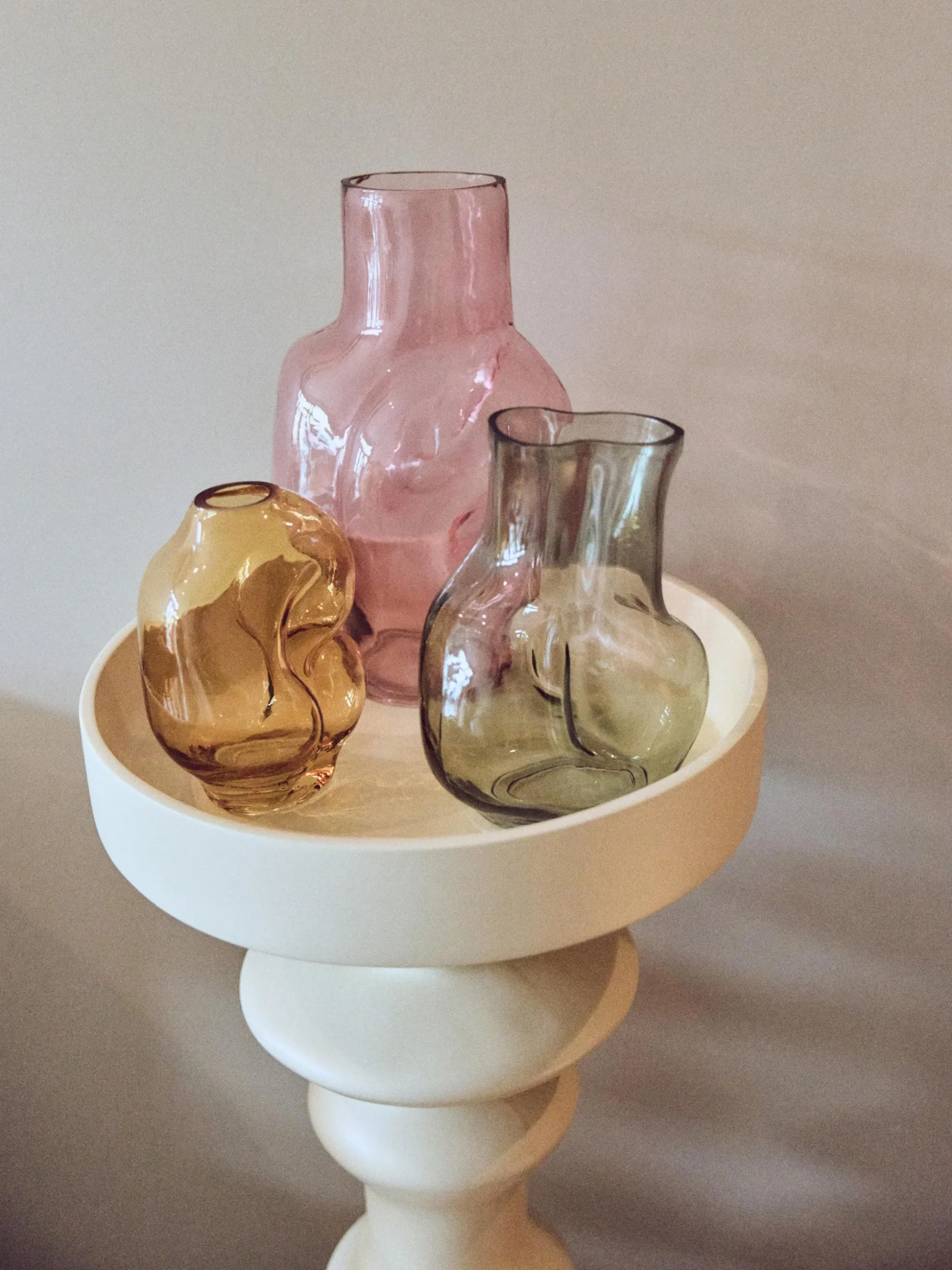 Vaso in vetro fatto a mano Gleam, Alt. 32 cm