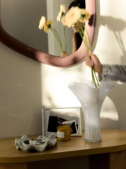 Vaso in vetro fatto a mano Ona, alt. 30 cm