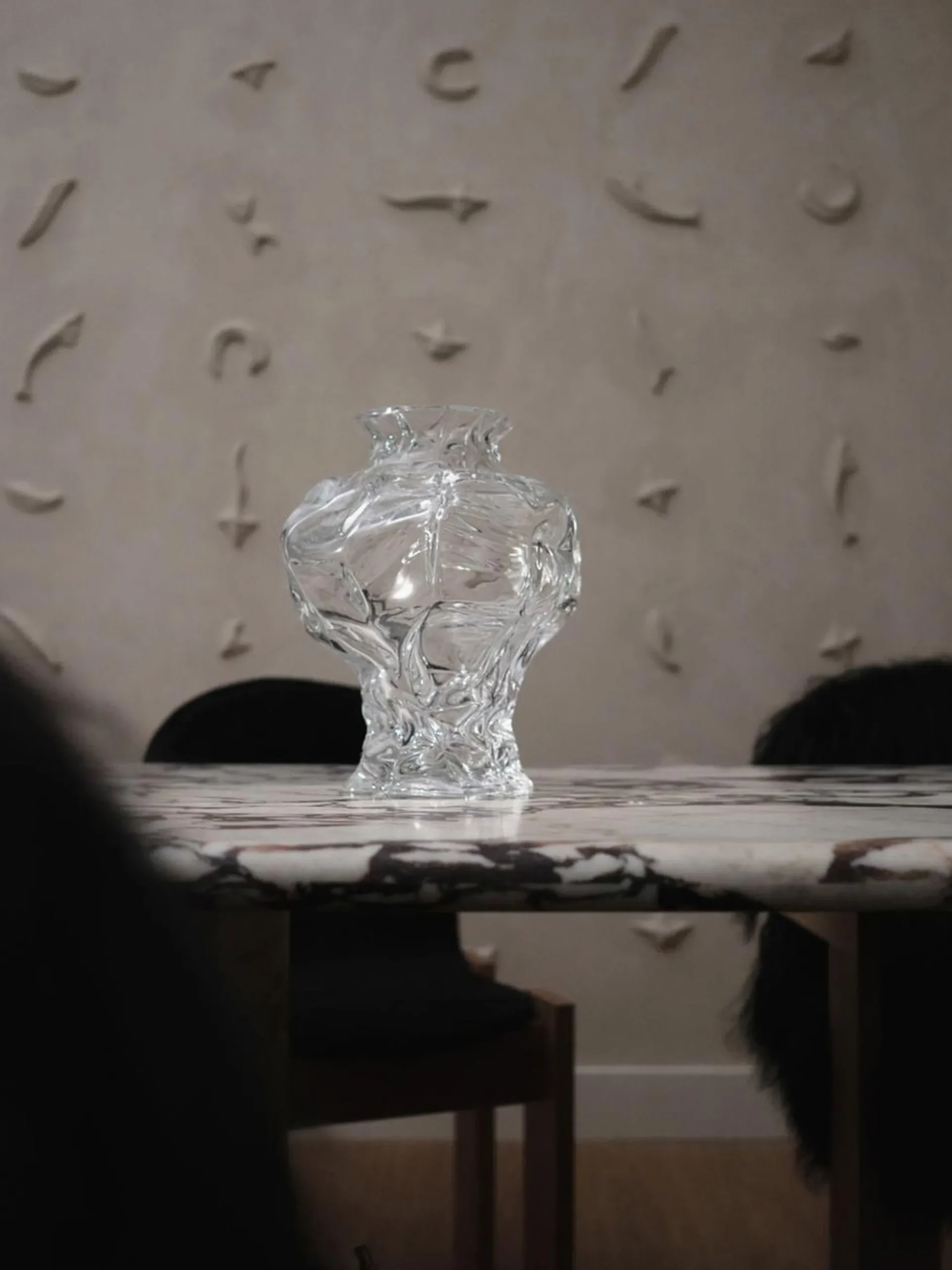 Vaso in vetro soffiato Ammonit, alt. 30 cm