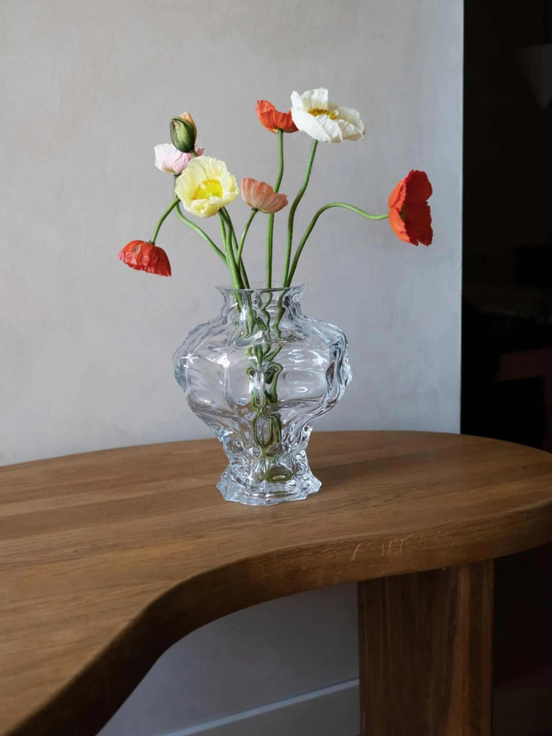 Vaso in vetro soffiato Ammonit, alt. 30 cm
