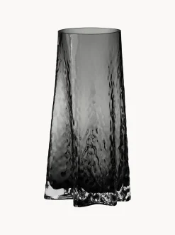 Vaso in vetro soffiato con superficie strutturata Gry, alt. 30 cm