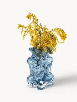 Vaso in vetro soffiato Ice, alt. 25 cm