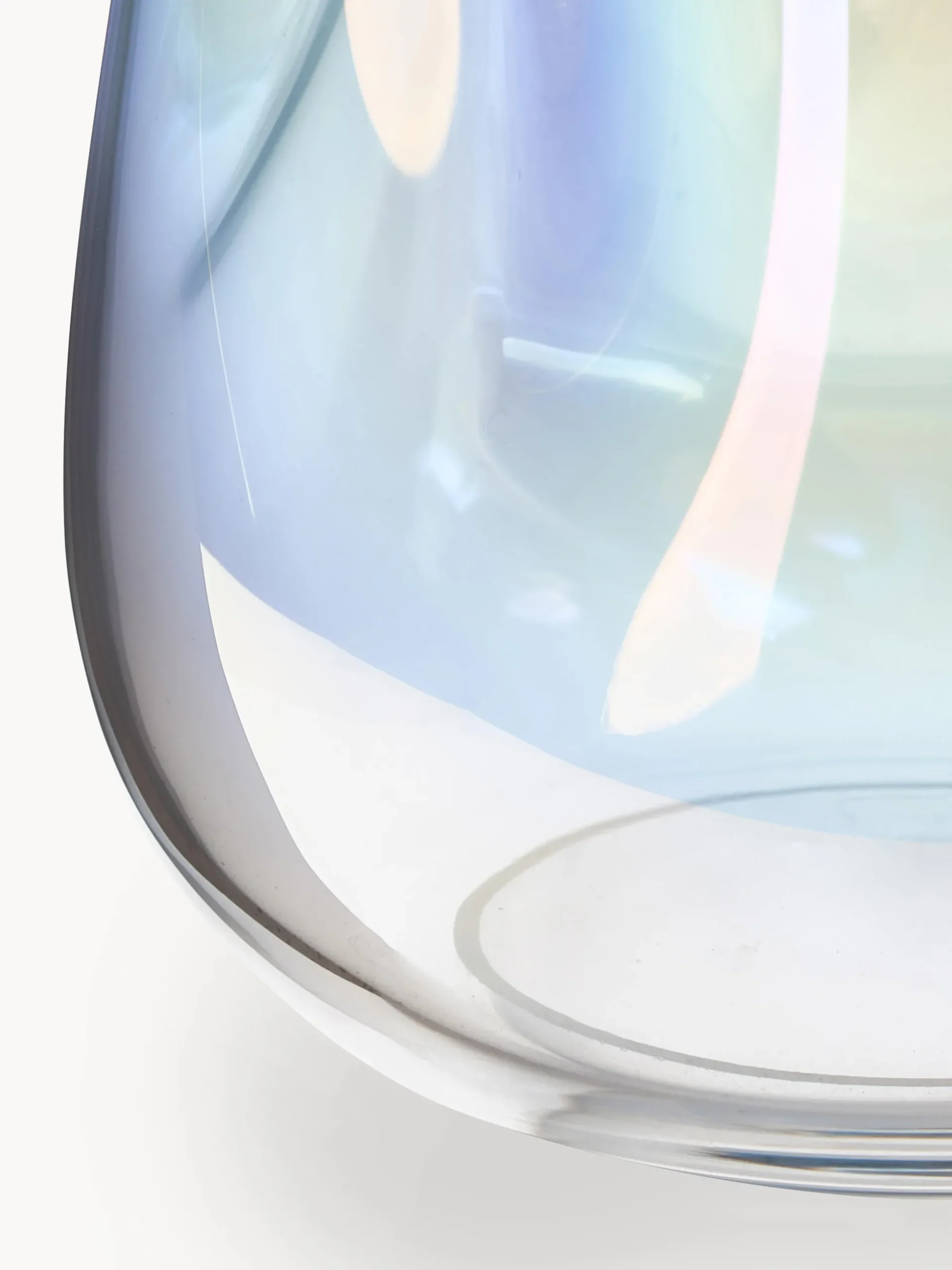 Vaso in vetro soffiato iridescente Rainbow, alt. 26 cm