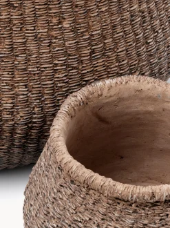 Vaso per fiori in cemento fatto a mano Faux-Puff, alt. 19 cm