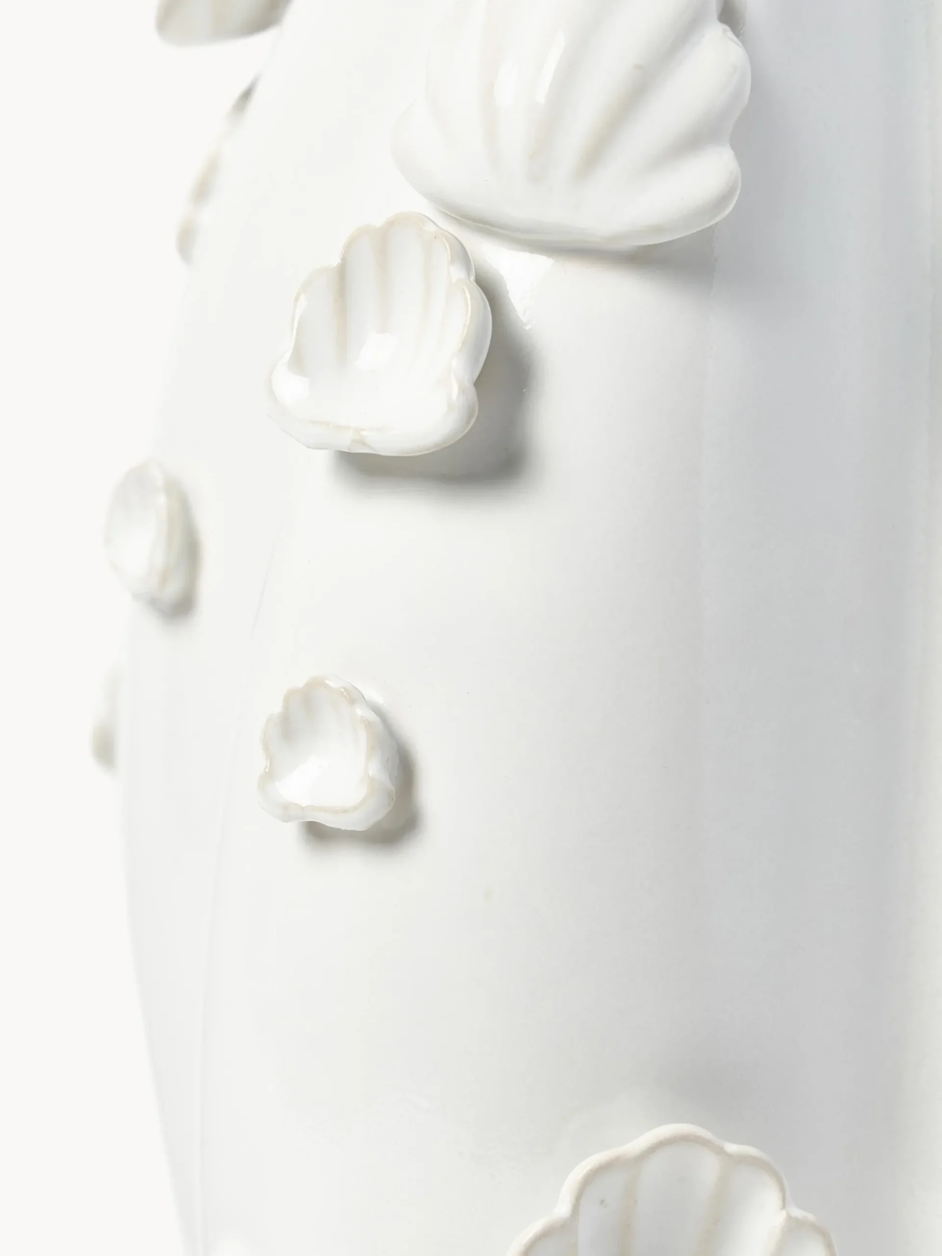 Vaso smaltato con decoro a conchiglia Mar, alt. 31 cm