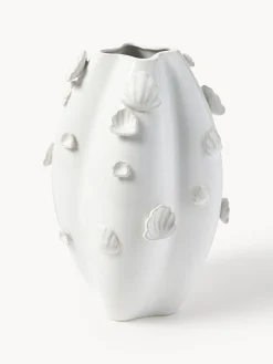Vaso smaltato con decoro a conchiglia Mar, alt. 31 cm