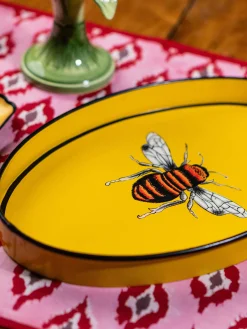 Vassoio decorativo dipinto a mano con motivo ape Fauna