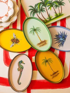 Vassoio decorativo dipinto a mano con motivo ape Fauna