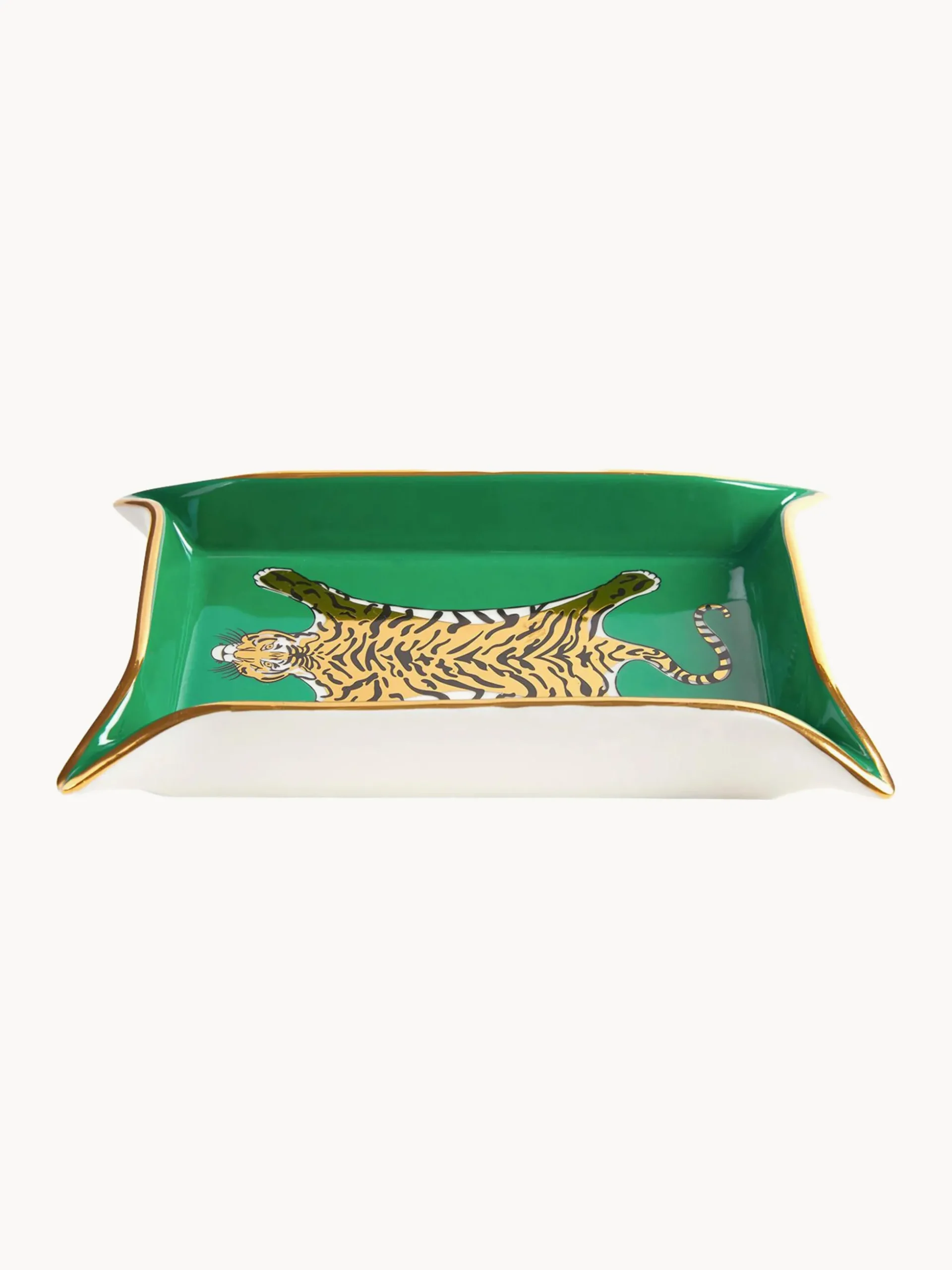 Vassoio decorativo in porcellana con oro Tiger
