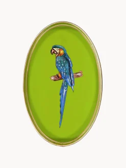 Vassoio decorativo dipinto a mano con motivo pappagallo Fauna