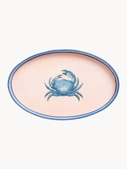 Vassoio decorativo dipinto a mano con motivo granchio Fauna