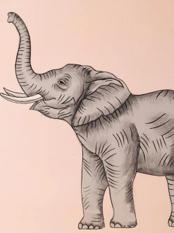 Vassoio decorativo dipinto a mano con motivo elefante Fauna