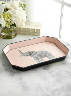 Vassoio decorativo dipinto a mano con motivo elefante Fauna