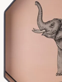 Vassoio decorativo dipinto a mano con motivo elefante Fauna
