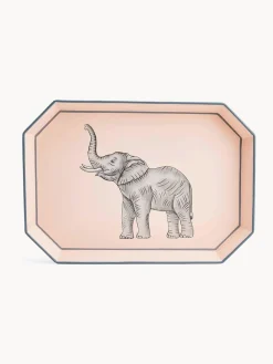 Vassoio decorativo dipinto a mano con motivo elefante Fauna