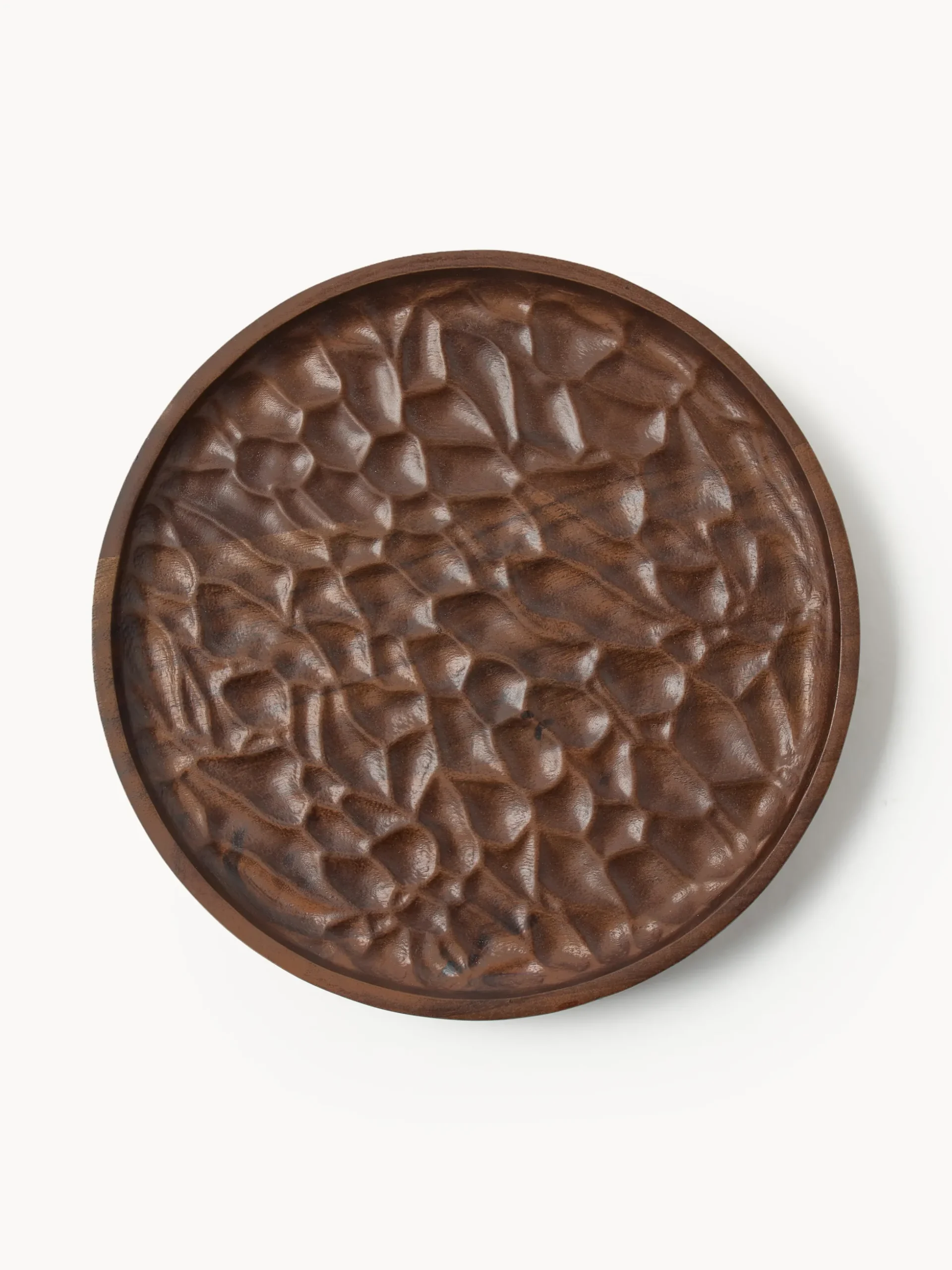 Vassoio decorativo in legno di acacia Camila, Ø 25 cm