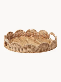 Vassoio decorativo in rattan fatto a mano Round